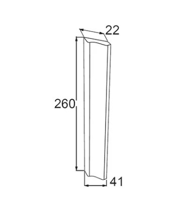 OrM09_Listwa ramowa pionowa  260 x 41 x 22