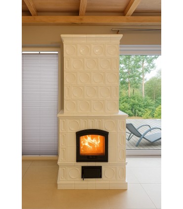 Piec kaflowy zwężany nr 36 z kafli STALOWA WOLA | Drzwiczki ARKA