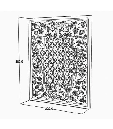 V06 Kafel środkowy z wywietrznikiem  280 x 220