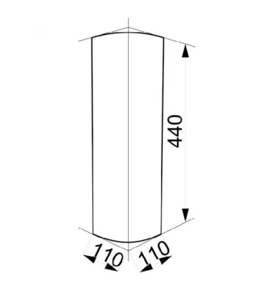 F02 Kafel narożny zaokrąglony 440 x 110 x 110