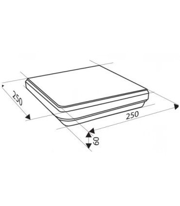 K04 Półka narożna ostra 250 x 250 x 60