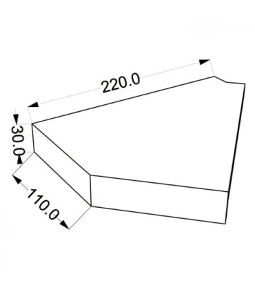 S05 Półka rogowa ostra 135 stopni   110 x 110 x 30