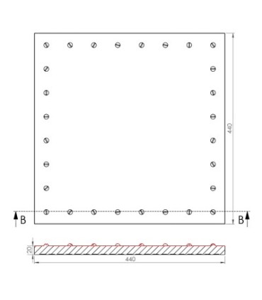 Gm02 Kafel środkowy  440 x 440 x 25