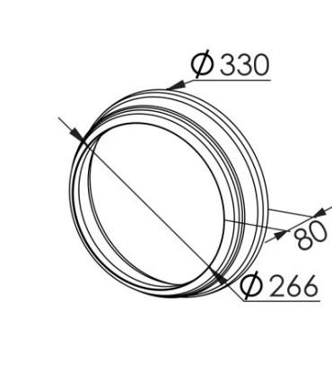 Ru01_Rozeta rury ceramicznej  fi. 380 x 80 otwór fi. 266